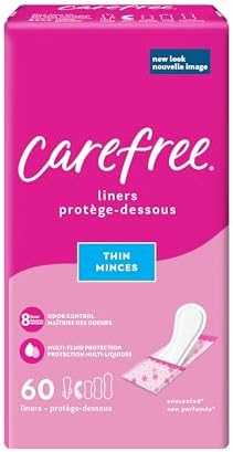 Carefree Acti-Fresh Body Shaped Panty Liners, Regular, 60 Count
