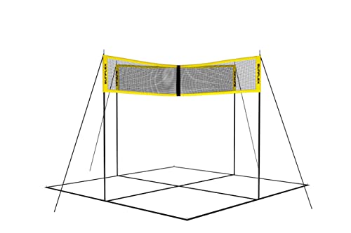 Sunflex® X-Net | Outdoor-Spiel für Strand + Wiese | vielseitiges stabiles Spiel ohne Limits für 4 Spieler | Badminton Volleyball Fußball | Inkl. Tasche