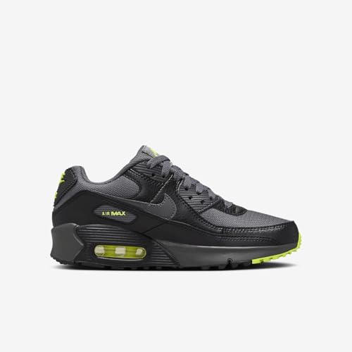 Nike Air Max 90 Next Nature Big Kids' Shoes (HJ9206-001, Black/Volt/Volt/Dark Grey) Size 63