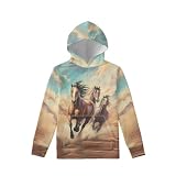 WELLFLYHOM Suave Sudadera con Capucha para Niñas, 1 Crazy Horse, 14-16 Años