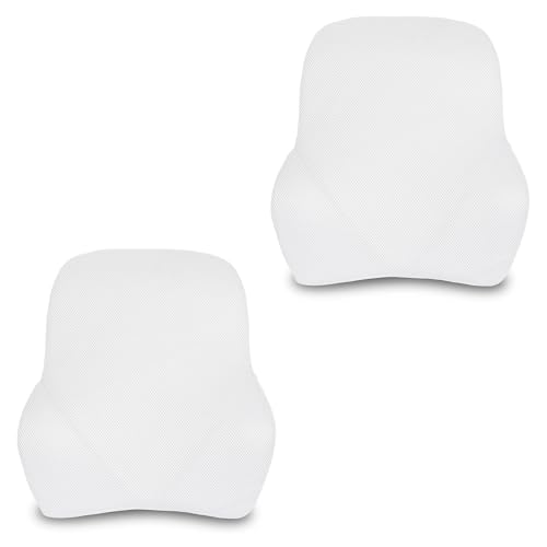 Image of Billebon Car Seat Back Support Cushion| Gel Infused Memory Foam Backrest Lumbar Support Cushion for Comfortable Long Drive & Back Pain Relief| Pack of 2| Black | Ergonomic Support | Travel Office