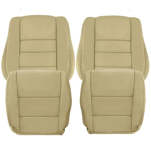 NLQR Front Driver and Passenger Bottom & Top Replacement Seat Covers Tan Microfiber Leather Compatible with Honda Accord 2008 2009 2010 2011 2012