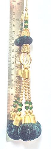 Janki Saree Blouse Latkan 1 Pair Dark Green Tassels For Lehenga Home Decor Accessories Diy Decor Curtains Cushions Tassel (Dark Green, 8.5 Inch Inch) #TOP3