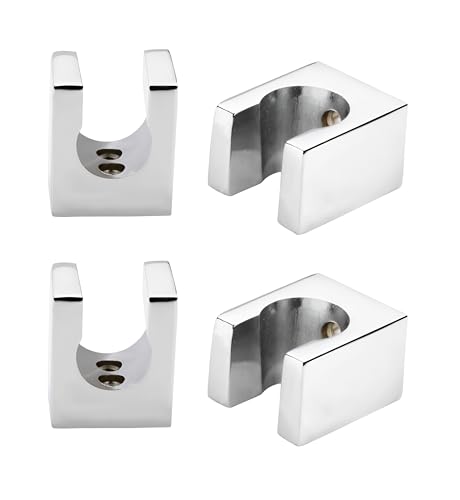 Image of Health Faucet Wall Hook Stand /Hook /Bracket Made with Aluminum (Solid Metal) for Health Faucet and Hand Shower Silver /Chrome (Pack of 4)