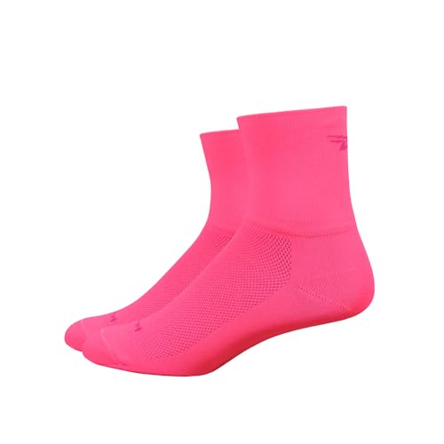 DEFEET | Aireator 3" - D-Logo Cycling Socks | For Biking, Running, & Everyday Adventures | Hi-Vis Pink | Large2