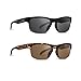 Epoch Eyewear 2 Pairs Victor Sunglasses Black Frames Smoke Lens Tortoise Frames Brown Lens