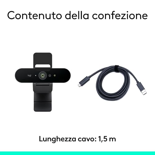 Brio 4K webcam, videochiamate, microfono con cancellazione del rumore, correzione automatica dell'illuminazione HD, per Microsoft Teams, Zoom, Google Voice, Google Meet, PC/Mac/Laptop/Macbook - Webcam - Immagine 9
