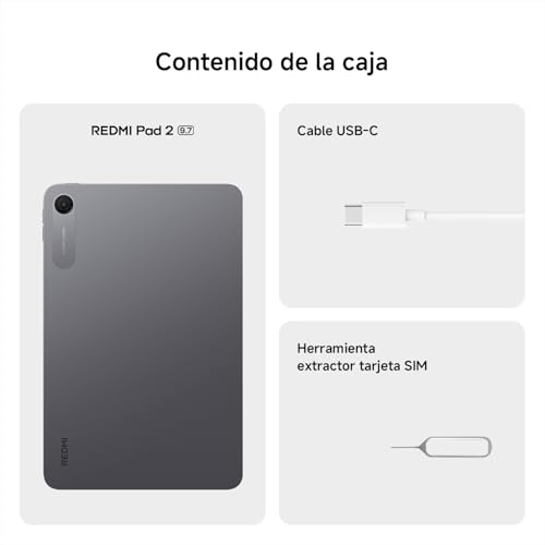 XIAOMI REDMI Pad 2 Tablet de 9,7” 4+64 GB Plata batería de 7600 mAh | pantalla 2K 120 Hz, Snapdragon 6s Gen 2, Xiaomi HyperOS 3, 1 año de garantía adicional 5