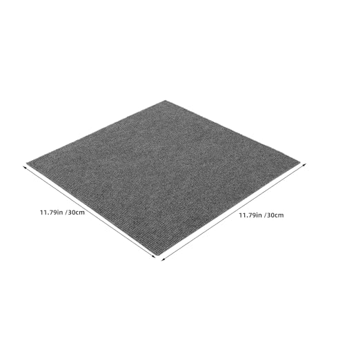 TOMETURE カーペットタイル10枚セット（剥がして貼るタイプ） - 11.8インチ（約30cm）の滑り止め付き正方形カーペットフロアタイル - リビングルームや寝室に使える再利用可能な防水マット（グレー） [2]