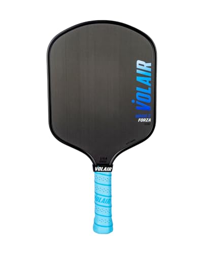 Volair Pickleball - Mach 2 Forza Paddle - Carbon Fiber Surface - Thermoformed - Foam Injected - Spin, Power, & Control - w/Headcover + More (16 mm)