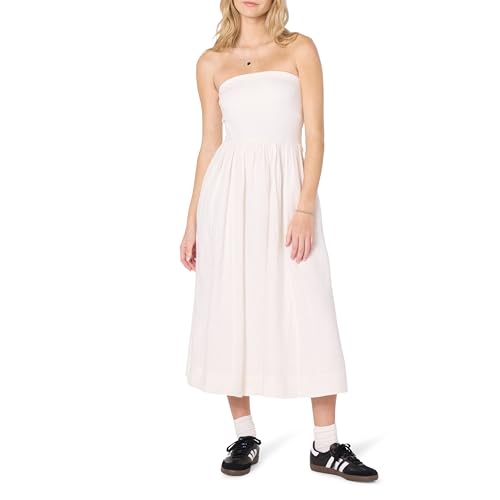 Image of The Drop Womens Hellen Strapless Mixed Media Maxi Dress
