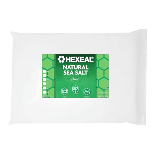 Hexeal Natural Sea Salt 5kg – 5kg Bag of Food Grade Coarse Sea Salt For Cooking, Curing & Baking – 100% Natural