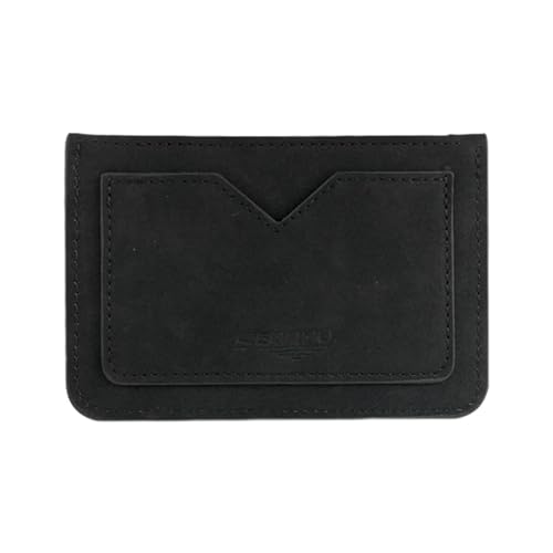 Porta carte portafoglio pelle opaca flessibile e liscio da uomo multicolore morbido chiusura con cerniera facile da lavare per monete da uomo e donna Nero 13x8.5x0.5cm Unisex