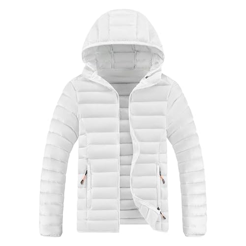 DGHM-JLMY Men's Lightweight Winter Slim Fit Hood Down Jacket Full Zip Puffer Quilted Hooded Pocket Zip Warm Thicken Coat Hood
