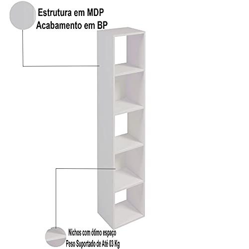 ESTANTE FALKK TORRE 5 NICHOS 150CM BRANCA