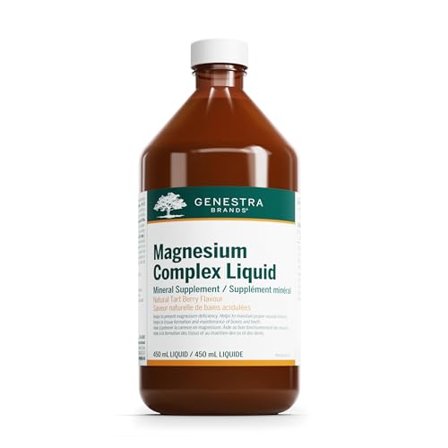 Genestra Brands Magnesium Complex Liquid - Magnesium Supplement - Liquid Magnesium Citrate, Glycinate & Malate - Non GMO & Vegan - Tart Berry Flavour - 450 mL Liquid