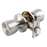 BESTTEN Passage Door Knob with No Lock, Berlin Series Interior Door Knob, Tulip Doorknob for Hallway and Closet, Removable Latch Plate, Satin Nickel Finish