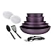 Arthur Martin Batterie de cuisine - Casseroles poeles et faitouts - Casserole - Batterie casserole - Set de poeles et casseroles tous feux - Batterie De Cuisine Amovible 10 Pcs - Prune AMD239