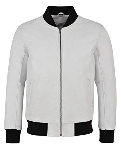 Veste en cuir véritable blanc homme napa pour en finir avec les blousons ternes et rigides