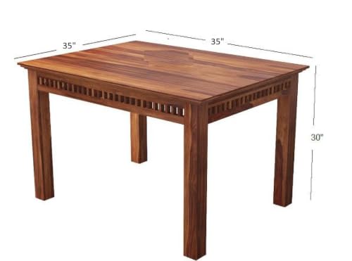 Image of AADITYA WOODS Solid Sheesham Wood Dining Table with 4 Chairs for Living Room Home |Wooden 4 Seater Dining Set for Office Restaurant Modern Dining Room Set - HoneyKb