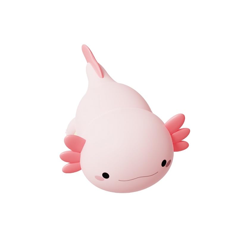 QANYI Axolotl Night Light, Cute Pink Silicone Axolotl Animal with Soft Touch NightLight for Kids Room, Dim Nursery Lamp with Rechargeable for Baby Toddlers, Gifts for Girls Teens Birthday Valentines
