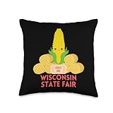 Funny Wisconsin State Fair Corn on the Cob Throw Pillow