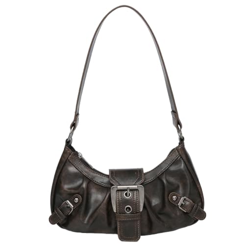 Image of Women Y2k Burgundy Crescent Moon Purse Small Hobo Bags Trendy Crossbody Bag