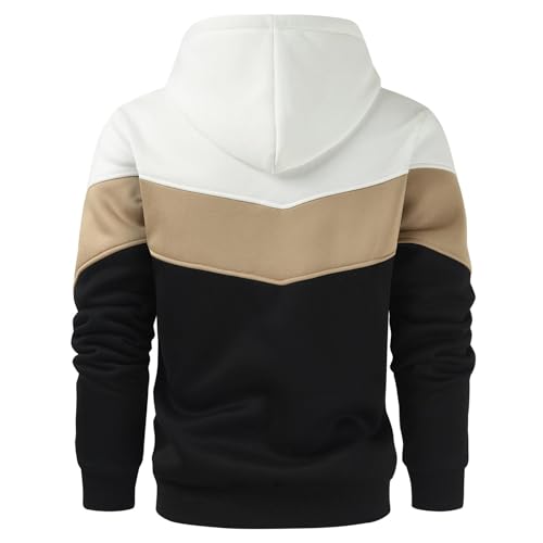 Gesean Men's Novelty Color Block Pullover Fleece Hoodie Long Sleeve Casual Sweatshirt with Pocket3