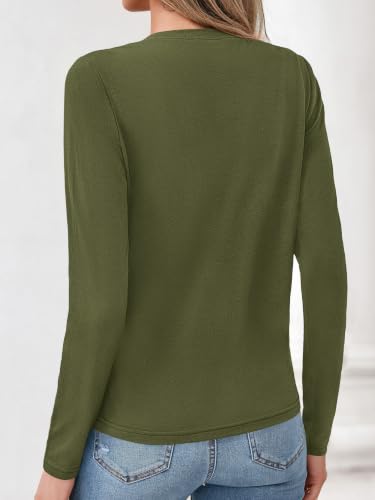 KIRUNDO Long Sleeve Shirts for Women Casual Knit Basic Tops - image 3