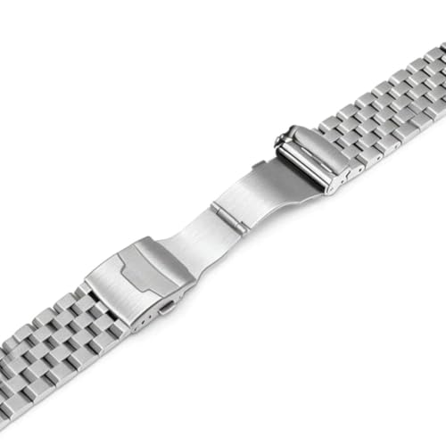 Image of Kai Tian Stainless Steel Watch Band 20 21 22 24 26 18mm for Men Women Solid Watch Bracelet Strap with Deployment Double Lock Black Silver Blue Grey Rose gold