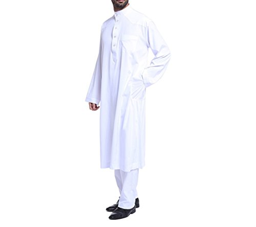 Qianliniuinc Loose Style Middle East Kaftan Dubai Arab Muslim Islamic Men's Clothing Suit Shirt Pants3