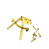 24pcs Golden Antique Brass Jewelry Display Chest Wood Case Watch Makeup Box L Shape 90 Degree Support Lid Stay Stop Hinge(Large golden 30x32mm)
