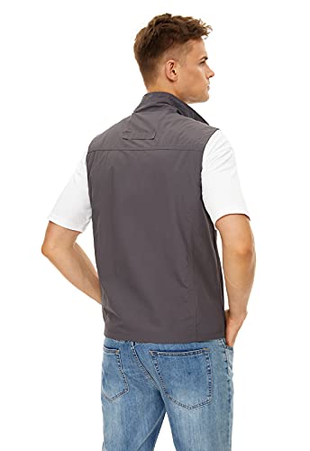 Mens Lightweight Vest Casual Softshell With Pockets Windproof Jacket For Sport Golf Work Gy-3Xl #TOP4