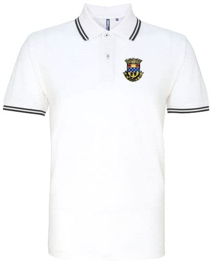 St Mirren 1940s Retro Football Iconic Polo Embroidered Logo White/Black