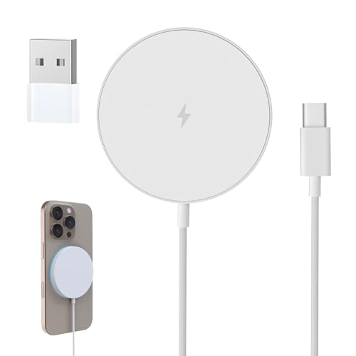 1 PCS Chargeur Induction iPhone sans Fil Apple,Chargeur sans Fil Magnétique pour 15W Magnétique pour Apple iPhone 16/16 Pro/15 Pro Max/15 Plus/15/14/14 Plus/13/12 Mini.