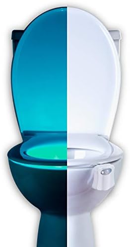 RainBowl Toilet Light with Motion Sensor - Unique Cool Gadget - Multicolor Toilet Bowl Night Light for Bathroom - Funny Mens Gifts for Housewarming - Gag Birthday Gift for Him, Dad, Husband, Women