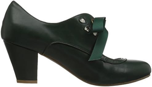 Pin Up Couture Women's WIGGLE-32 Pump, Dark Green Faux Leather, 9 M US | Image 5