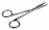 Medline Iris Curved Scissors, Nonsterile, Single-Use, 11.43 cm, Stainless Steel, Sharp Points, Box of 12 Each