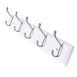 Wall Mounted Coat Hooks Natural Solid Wood Coat Rack Key Rack with Double Row Hook for Hallway Entra