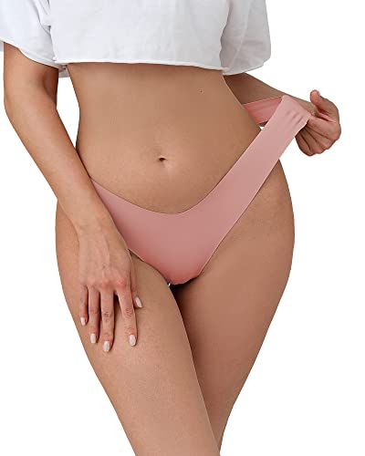 Image of DEANGELMON Seamless Thongs for Women No Show Thong Underwear Women Comfortable Multiple Pack