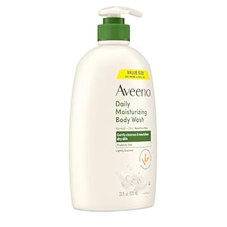 Aveeno Daily Moisturizing Body Wash for Dry & Sensitive Skin + Prebiotic Oat, Body Wash Gently Cleanses & Nourishes Dry Skin, Lightly Scented, Value Size, 33 fl. oz