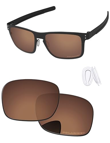 Image of PapaViva Replacement Lenses & Nose Pads for Oakley Holbrook Metal OO4123 Copper Brown - Polarized