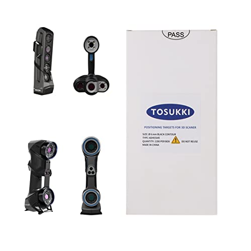 TOSUKKI 6mm Positioning Targets with Black Contour for 3D Scaner,3D scanning Markers/Dots/Stickers?Reference Point Markers/Reflection Markers/for 3D Scaning and Optical Tracking?1200 Per Box?