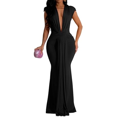 Memoriesea Sleeveless V Neck Maxi Dress Cover