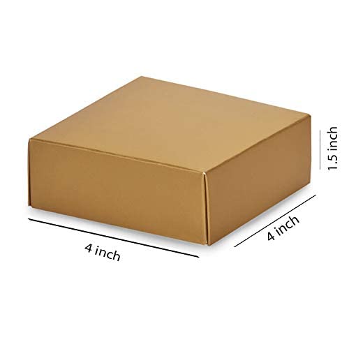 YNK Flat Brown Corrugated Sturdy Shipping Boxes Size : 4"L x 4�W x 1.5"H - pack of 100