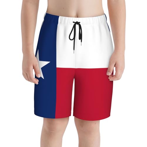 Flag of Texas Youth Beach Pants, Soft and Breathable, with Drawstring Waist, Suitable for Sports and Leisure.3