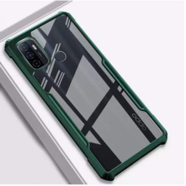 Image of A rtistque Clear Back Cover Case for Oppo A53 / Oppo A33 Hybrid Transparent Shockproof Armor - Green