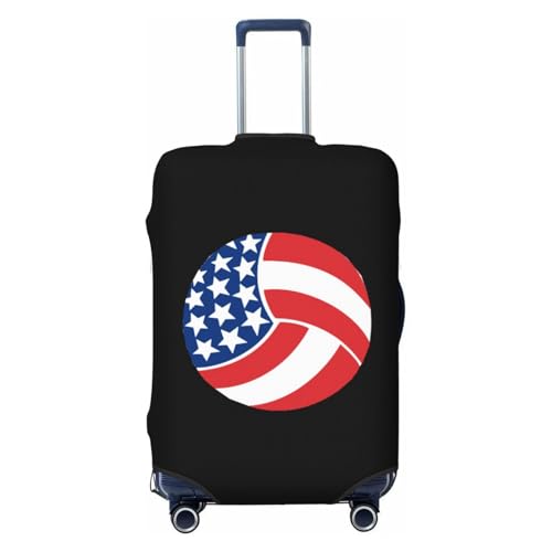 USA Volleyball Travel Luggage Cover Suitcase Protector Fits 18-21 Inch Case(Black,S)