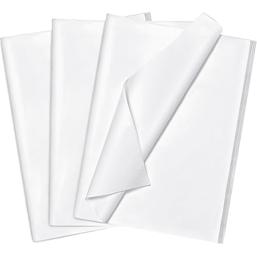 Bobobag 100 Sheets White Tissue Paper 20"X14" Tissue Paper for Gift Bags, Gift Wrapping Tissue, Christmas Tissue Paper Anniversary Holiday Decoration Arts Craft