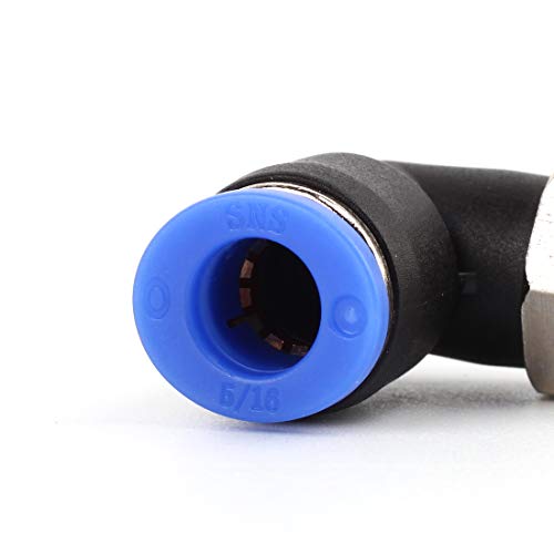 Sns Spl1/4-02Nptbe 1/4"Tube Od X 1/4 Npt Male Threaded 90 Degree Elbow Nickel Plated Brass And Plastic Push To Connect Air Fittings Pneumatic Tube Fittings Air Line Quick Connect Fittings(10 Pcs) #TOP2